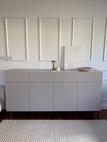 Komoda so zásuvkami Nicole 200 cm - kašmír / čierne nohy