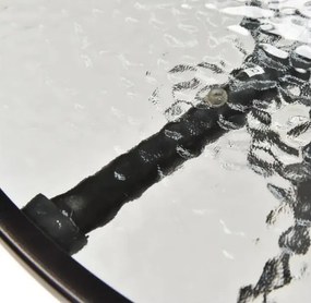 TRENDIE Záhradný stolík so sklom 80 cm okrúhly