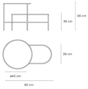 Odkladací stolík nix čierny 60 x 40 MUZZA