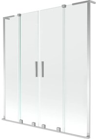 Mexen Velar L Duo, 2-krídlová posuvná vaňová zástena 160 x 150 cm, 8mm číre sklo, chrómová, 896-160-003-02-01
