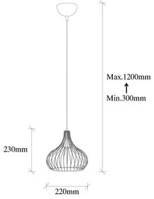 Závěsný lustr Teldamla II černý