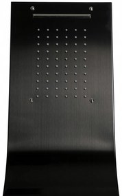 Sprchový panel PIOGGIA 5v1 - s výtokom do vane a policou - čierny lesklý