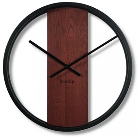 Nástenné hodiny s dreva a kovu 50 cm Mahagón