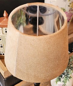 Svetlo hnedé tienidlo na lampu z hovädzej kože - Ø 20* Ø 15*15cm