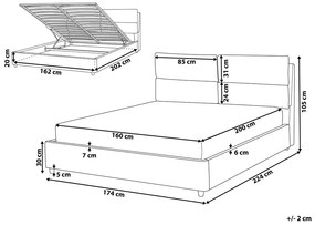 Manželská posteľ 160 cm Batil (sivá) (s roštom) (s úl. priestorom). Vlastná spoľahlivá doprava až k Vám domov. 1077982