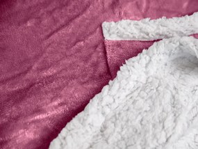 Baránková mikinová deka s rukávmi a kapucňou LAVENDR, vínová