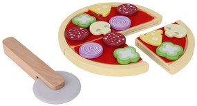 Drevená hračka na krájanie pizze pre deti ECOTOYS
