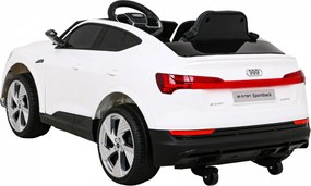 Ramiz Audi E-Tron Sportback pre deti Biela + Pilot + pohon 4x4 + pomalý štart + rádio MP3 + LED