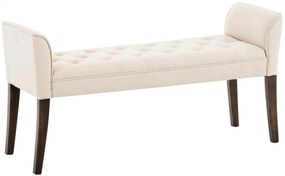 Lavica Cleopatra Chaiselongue látka, nohy antik tmavé - Krémová