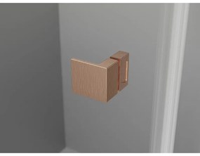 Mexen Lunar T, výklopný sprchový kút pravý 115 x 110 cm, 8mm číre sklo, profil medená matná, 834T-115-110-65-00-P