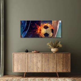 Obraz - Futbalová lopta v ohni (120x50 cm)
