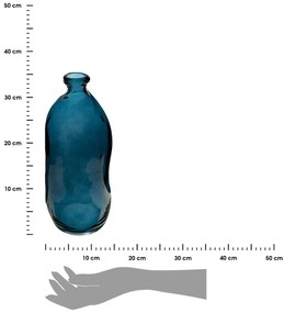 Sklenená váza Jeanne Blue 14,5x35 cm