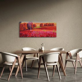 Obraz červenej krajiny (120x50 cm)