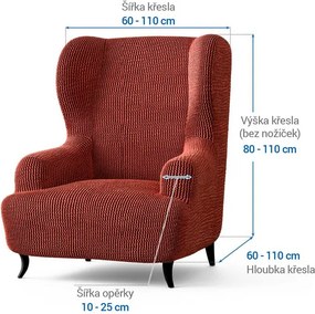 Bielastické poťahy COSTINA medená kreslo ušiak (š. 60 - 110 cm)