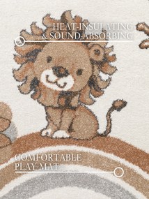 Villeroy & Boch, Detský kusový koberec Villeroy & Boch Boho Kids 106307 Cream Multicolor kruh, 160x160 (priemer) kruh, biela, viacfarebná, detská izba