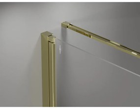 Mexen Mist-F T, 1-krídlový skladací sprchový kút pravý 120 x 85 cm, číre sklo, zlatý lesklý profil, 8A6T-120-085-50-00-P