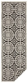 Čierno-krémový vonkajší koberec NORTHRUGS Jardin, 80 x 350 cm
