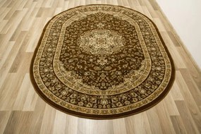 Koberec Super Rose 3619A Ornament, hnedý / béžový / krémový ovál