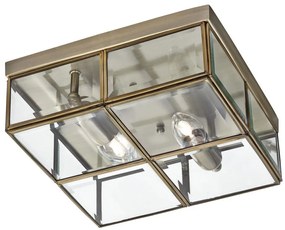 Searchlight 6769-26AB - Stropné svietidlo FLUSH 2xE14/40W/230V mosadz