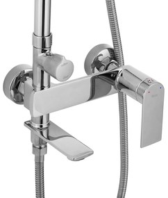 Rea Storm, vaňová/sprchová súprava s dažďovou hlavovou sprchou a ručnou sprchovou hlavicou, chrómová, REA-P4882