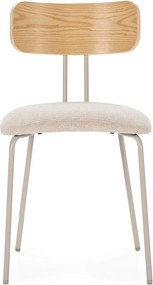Béžová/v prírodnej farbe čalúnená jedálenská stolička Olimpia – MOME