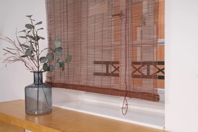 Rozbalená špejlová bambusová roleta hnědá Šířka rolety: 150 cm, Rozvin rolety: 150 cm
