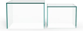 Sklenené konferenčné stolíky v súprave 2 ks 50x50 cm Dice – Actona