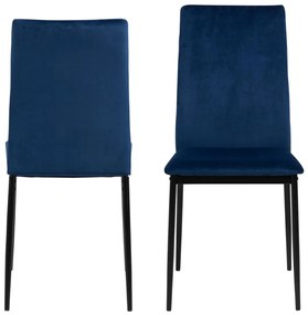 Actona 4x Jedálenská stolička Demina - tmavomodrá / čierna