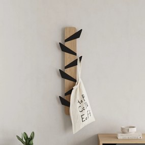 Vešiak do predsiene Houseland ALESTA dub safírový/čierny