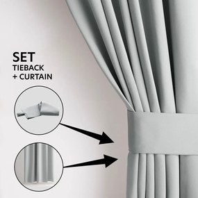 Svetlosivý zatemňovací termo záves 140x270 cm Pleat – Restilo