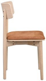 Jedálenská stolička z imitácie kože v koňakovohnedo-prírodnej farbe v súprave 2 ks Wolcott – Rowico