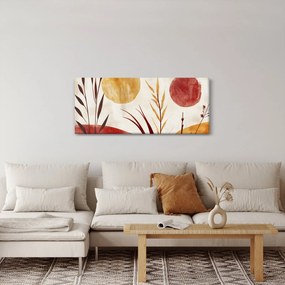 Obraz - Rastliny a kruhy (120x50 cm)