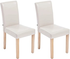 Jedálenská stolička Inn, nohy natura (SET 2 ks) - Krémová