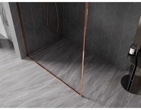 Mexen, Mexen Kioto-F L sprchová stena s rámom 105 x 202 cm, priehľadná 8 mm, ružové zlato - 800-105-174-60-00