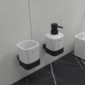 Nimco Dávkovač tekutého mydla keramický, pumpička mosadz KIBO čierna - Ki-14031K-T-90