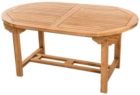 DEOKORK Záhradný oválný stôl SANTIAGO 160/210 x 100 cm (teak)