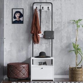 Vešiak s botníkom Quinn White and Black