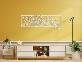 drevko Viacdielna dekorácia na stenu Listy Rozmer obrazu: 24 x 65 cm, Farba dekorácie: Čierna