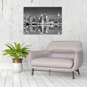 Sklenený obraz - New York, čiernobiely (70x50 cm)