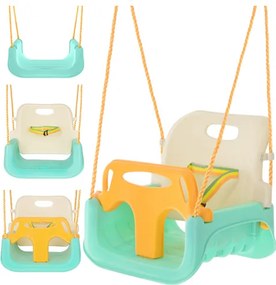 Rastúca detská hojdačka  3v1 na lanách - do interiéru aj záhrady modrá