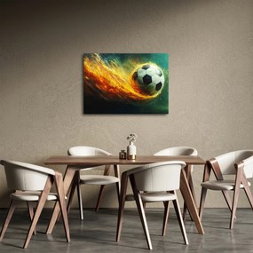 Obraz - Futbalová lopta v lete (70x50 cm)