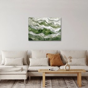 Obraz - Zelenobiele vlnky (70x50 cm)
