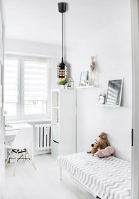 Závesné stropné svietidlo / luster LED E27, nastaviteľné 0–100 cm, sklenené tienidlo