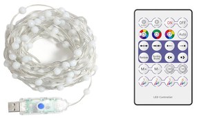 Ecolamp LED svetelná reťaz Wizard, 5m, RGB, ovládač