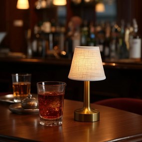 Sada 2 stolových lámp zlatá s béžovou RGBW nabíjateľná - Elise