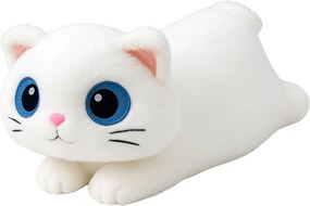 LEAN Toys Plyšová mačka s veľkými očami biela 45 cm