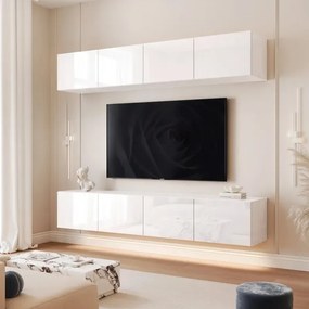 Závesná TV zostava Dorothy biely lesk 200 cm