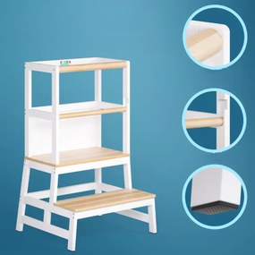 Spielwerk Učiaca veža PLAY borovica, 93x56x49, biela/prírodná hnedá