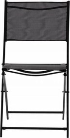 CH Skladací záhradný set nábytku s okrúhlym stolom - čierna