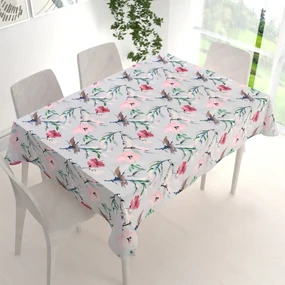 Biante Dekoračný obdĺžnikový obrus PM-110 Akvarelové ružové kvety na svetlo sivom 100x160 cm